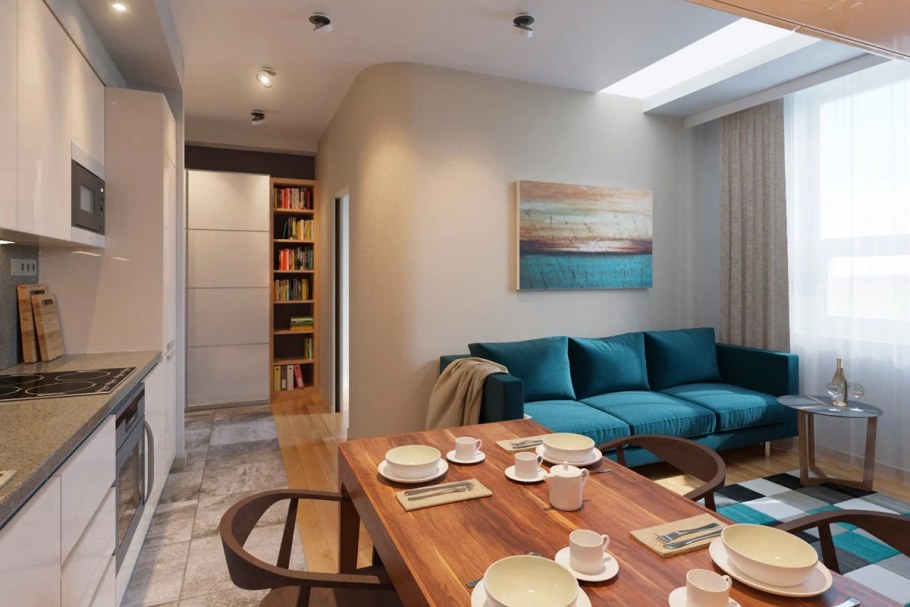 Кухня гостиная 38 м