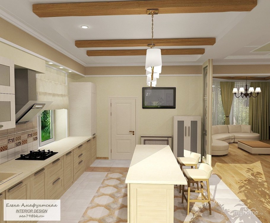 Кухня-гостиная в частном доме