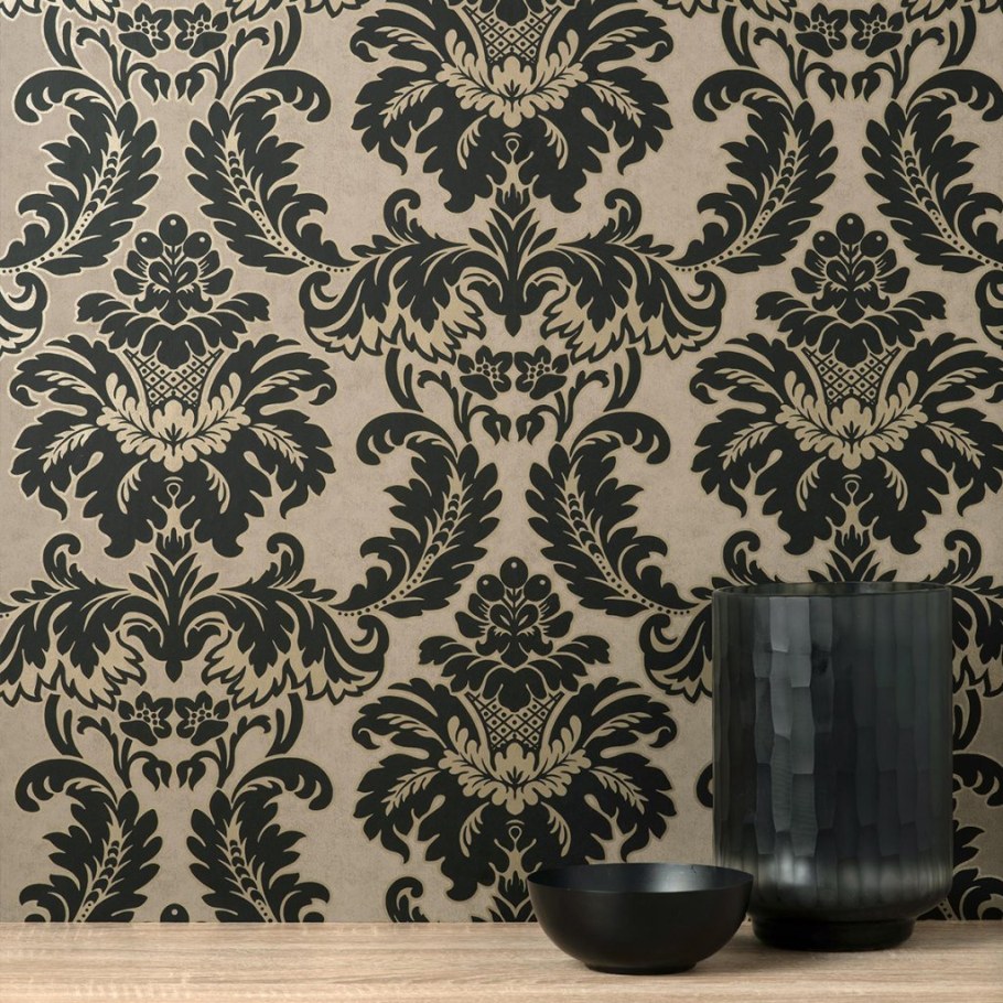 Крупный Дамаск в интерьере