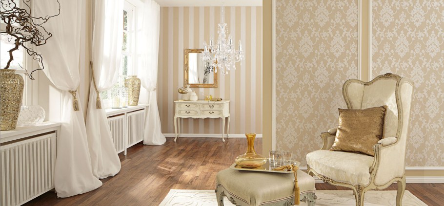 Обои в гостиную комбинированные