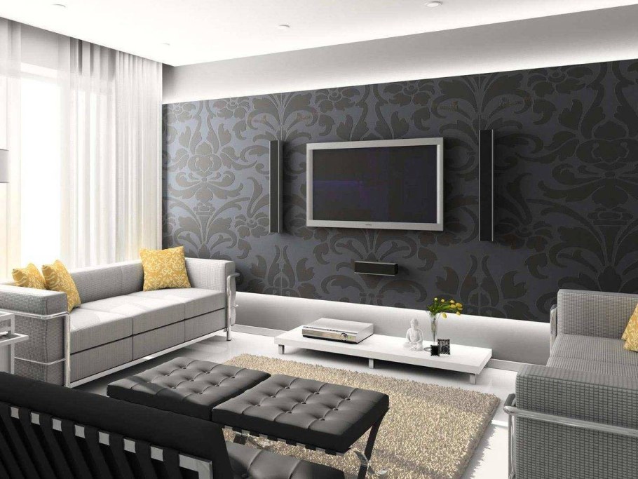 Модные обои для гостиной