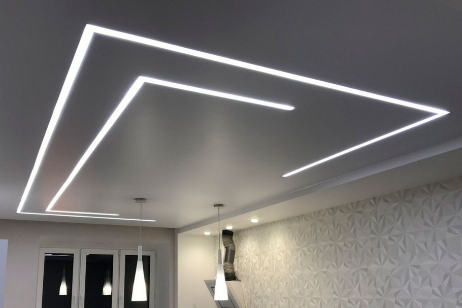 Световые полосы на потолке