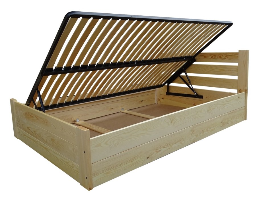 Деревянная кровать с подъемным механизмом