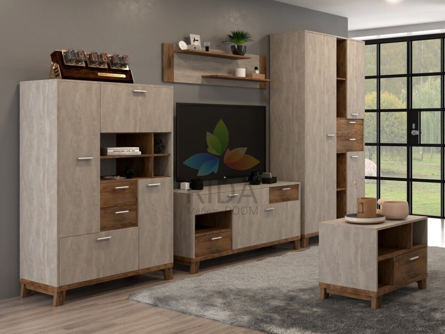 Монтана ШР-2 Браво мебель для гостиной бето