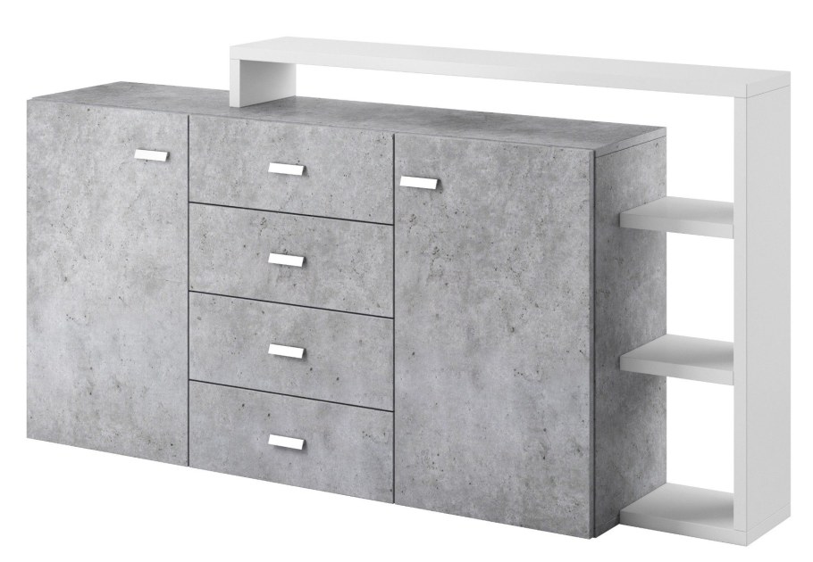 Комод бетон Пайн белый