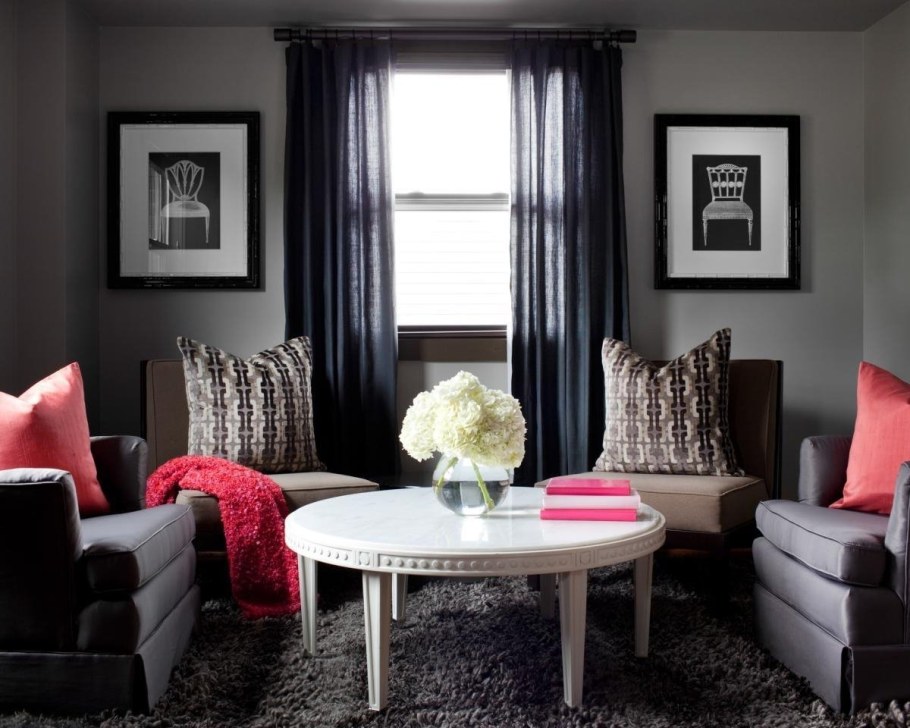 Серый и розовый в интерьере