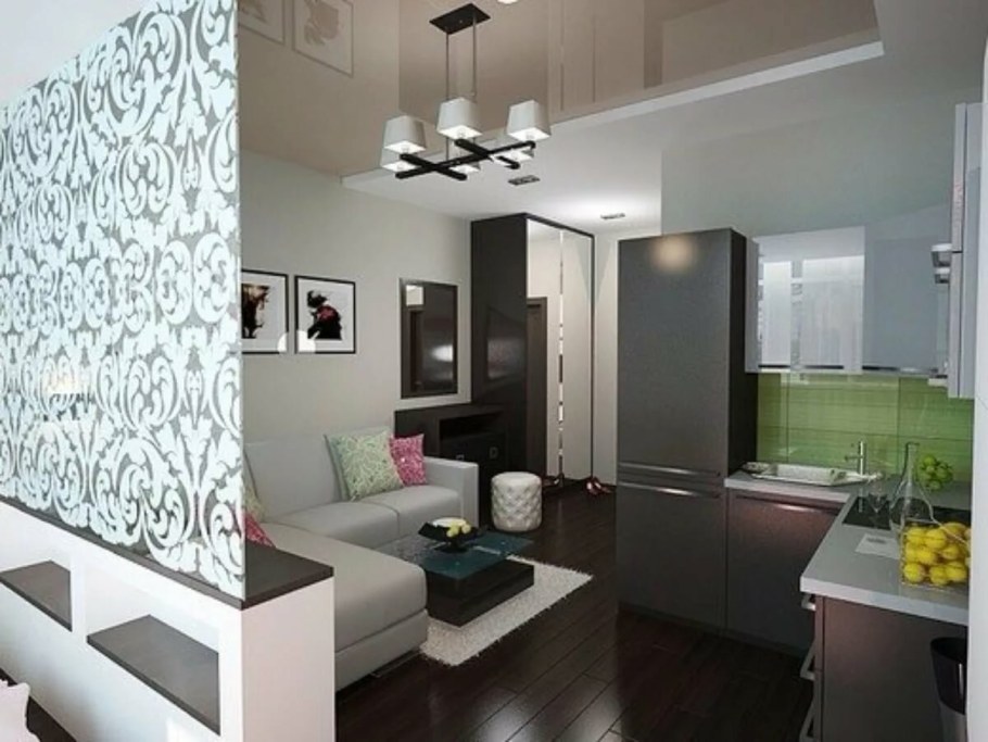 Планировка студии 24 кв.м с лоджией