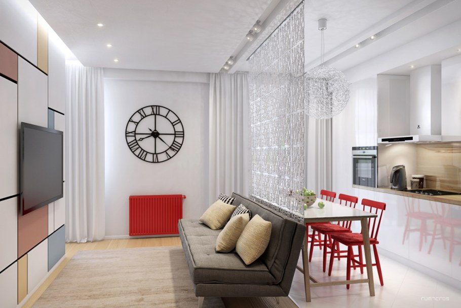 Интерьер кухни-гостиной 20 кв.м