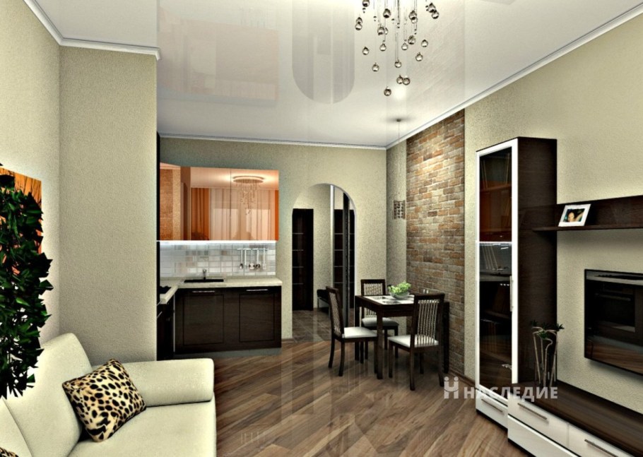 Планировка кухни студии 20 кв.м