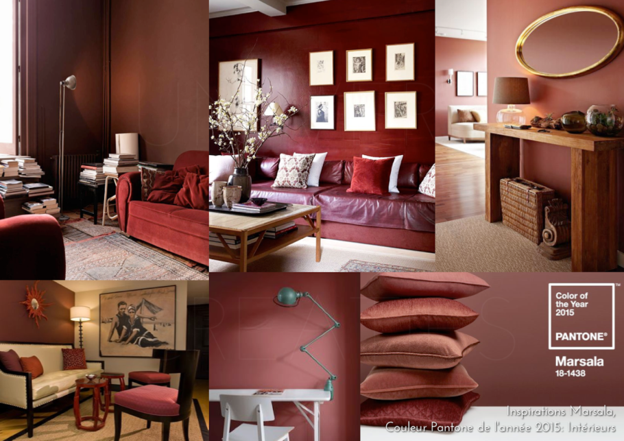 Спальня в цвете марсала