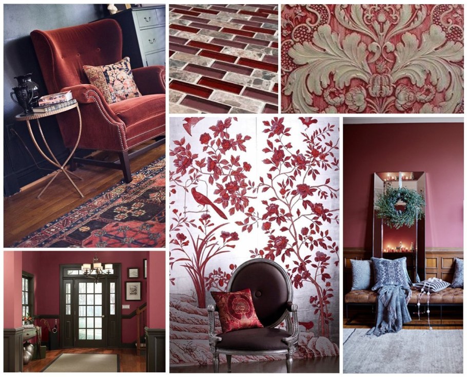 Спальня в цвете марсала