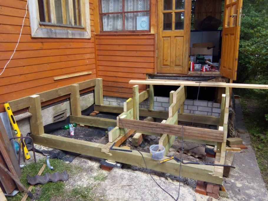 Терраса к дому своими руками