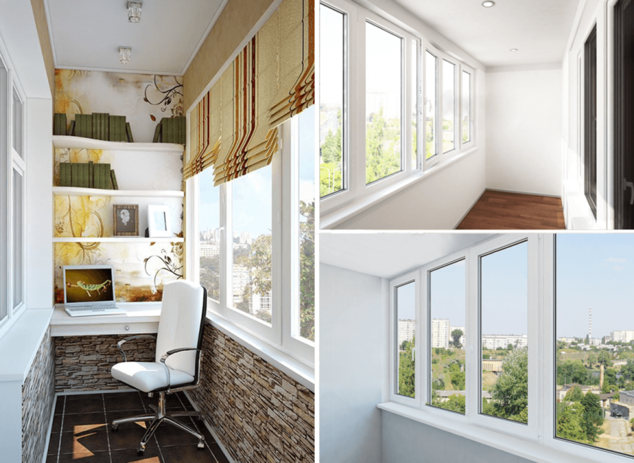 Отделка балкона изнутри