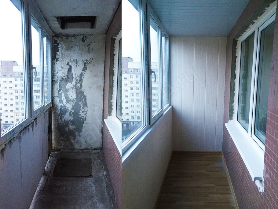 Старая обшивка балкона