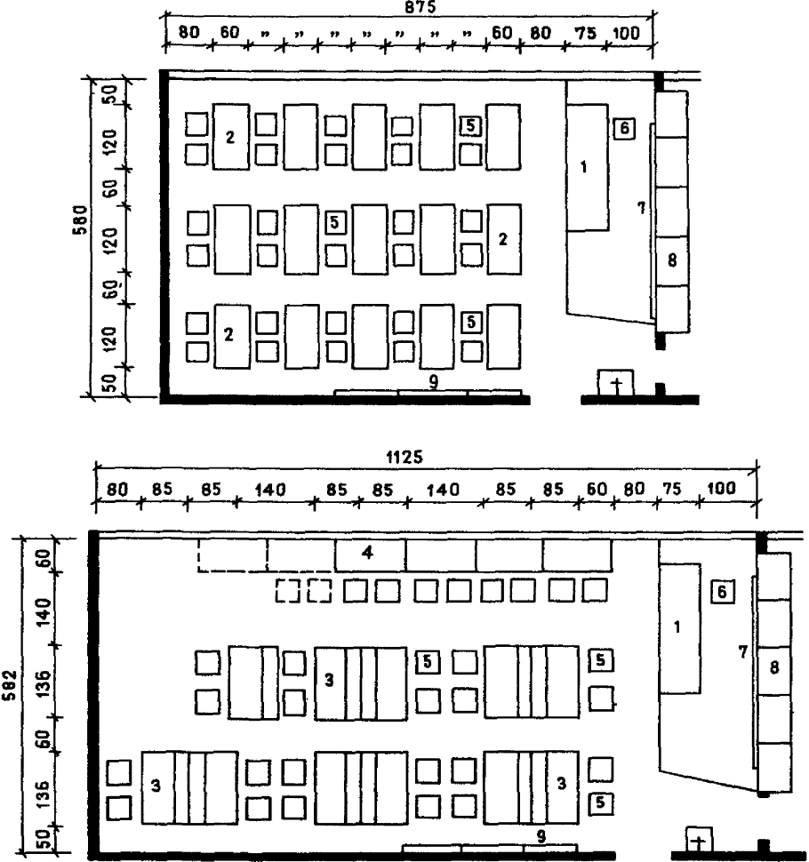 Схема кабинета физики с лаборантской