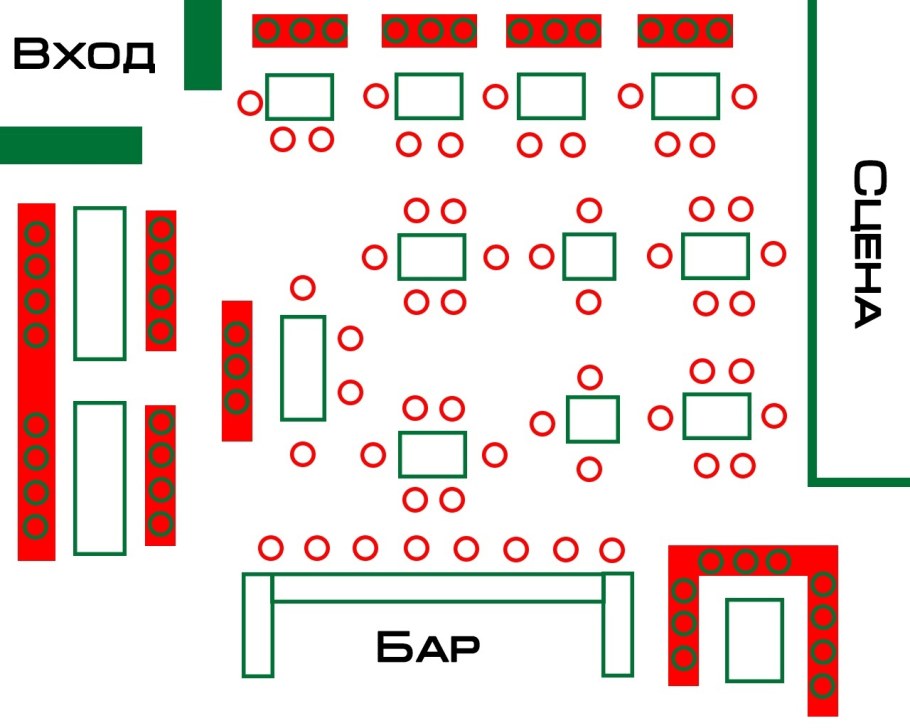 Схема расположения столов в детском саду