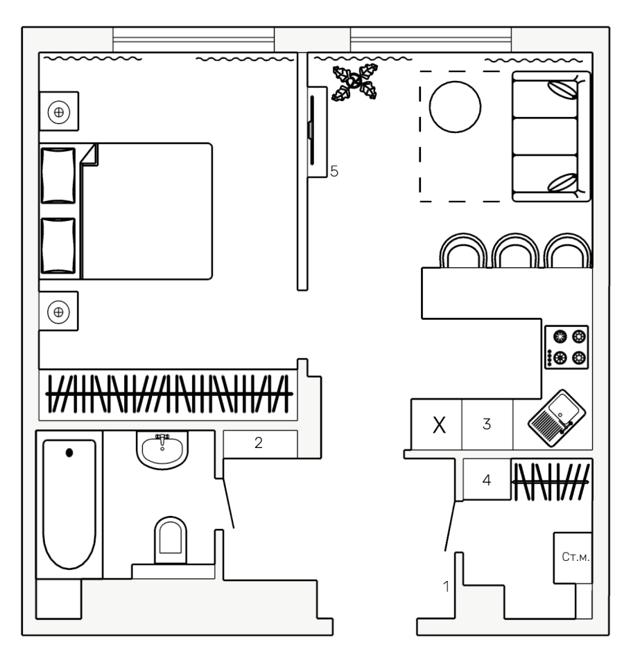 План меблировки
