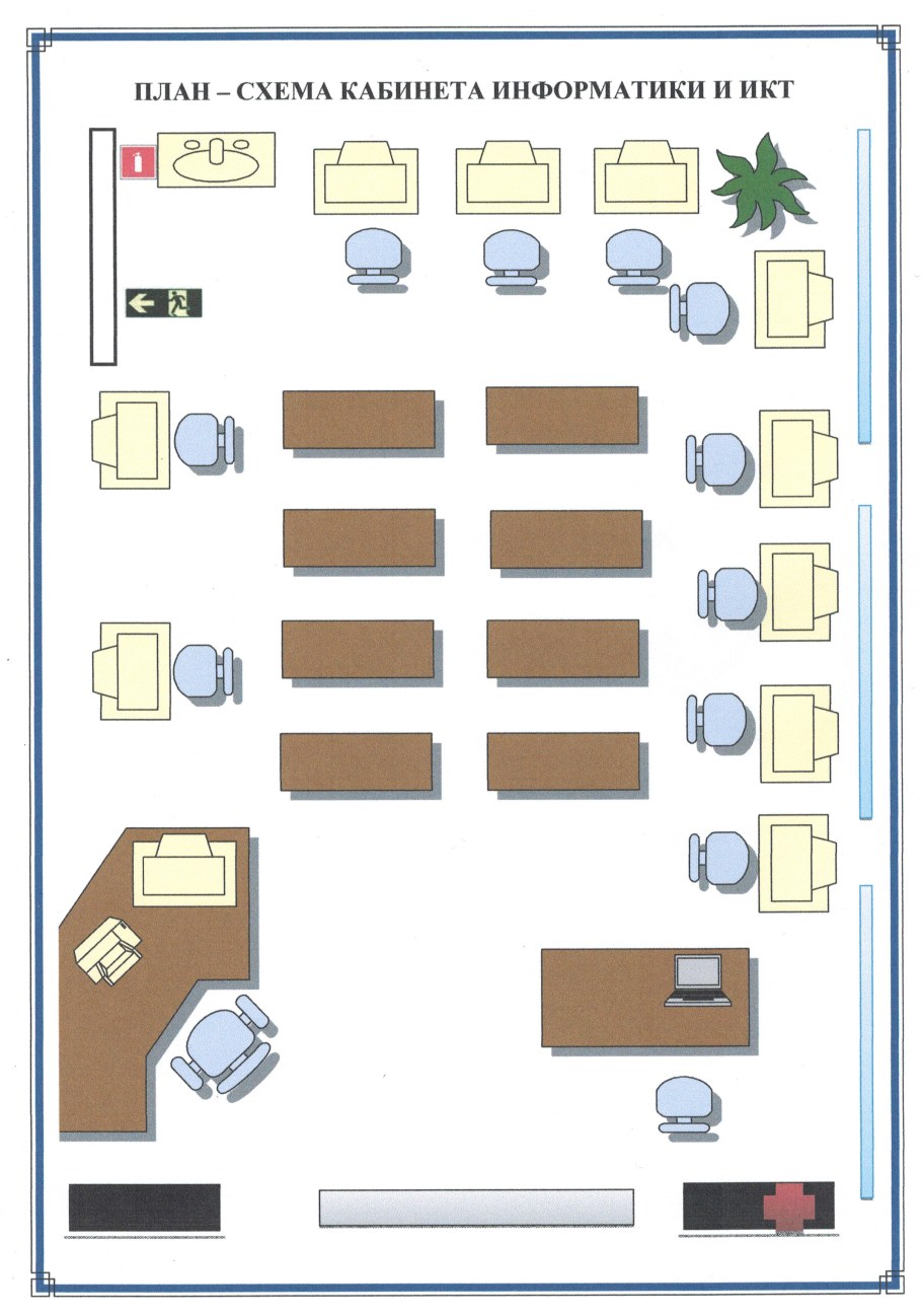 План кабинета в школе