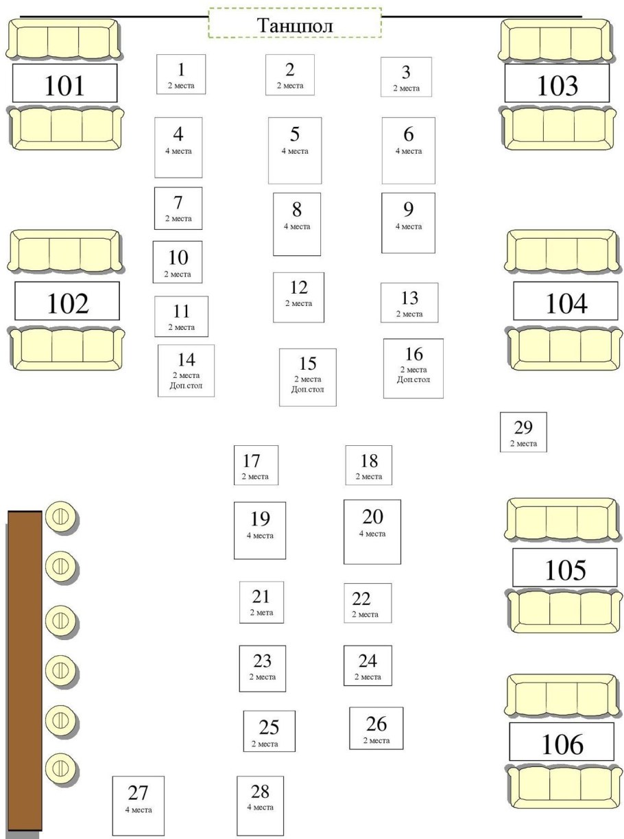 Ритм блюз кафе малый зал схема