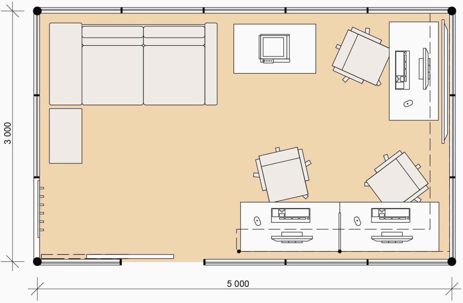 Схема размещения мебели в офисе