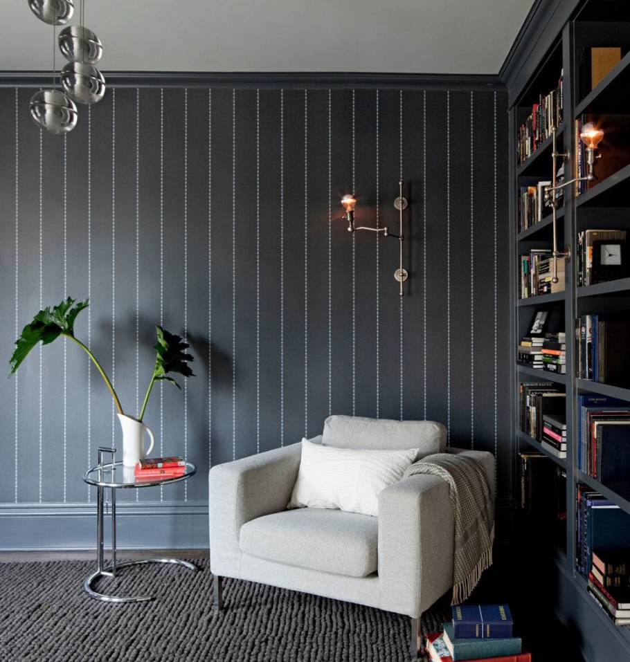 Полосатые обои в интерьере
