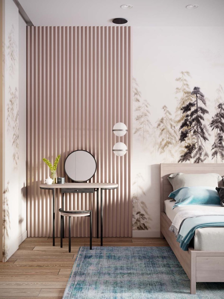 Обои в полоску в интерьере