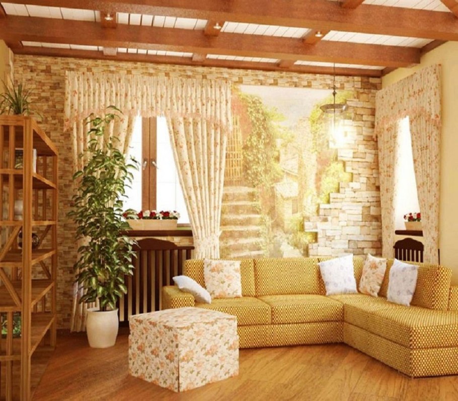 Гостиная в деревенском стиле