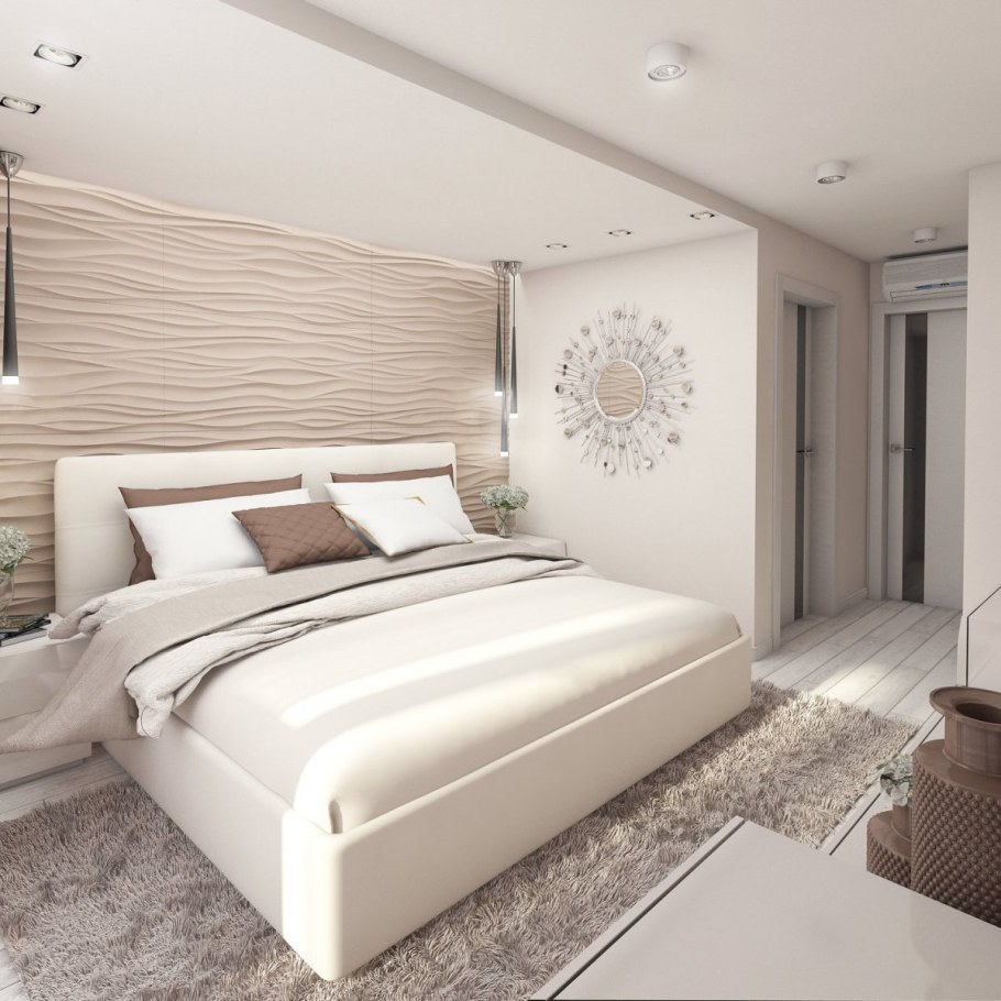 Спальня в светлых тонах