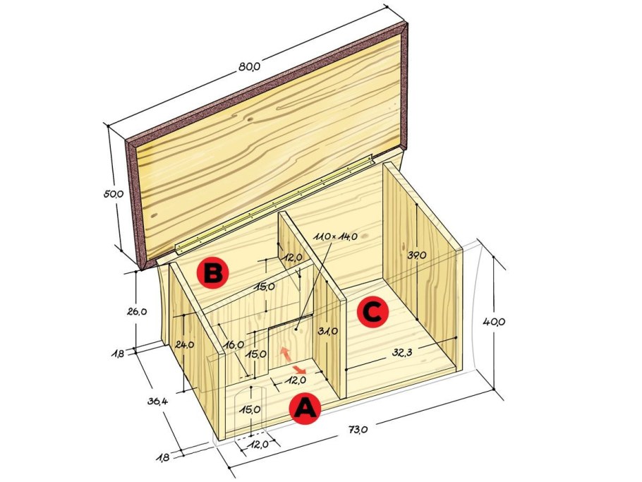 Домик для ежика чертеж