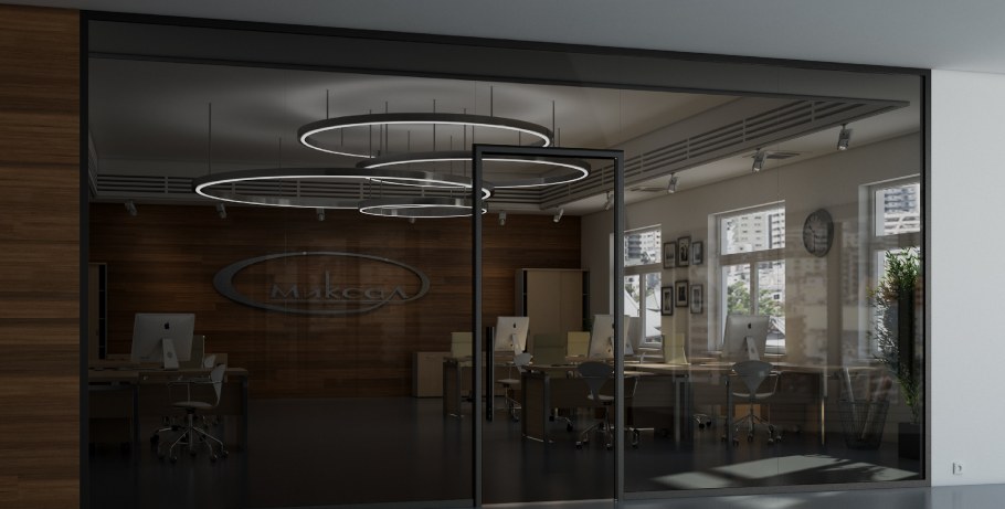 Стеклянные перегородки из тонированного стекла