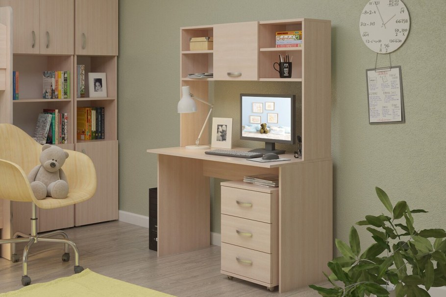 Уголок школьника ТМК (стол письменный дм, тумба, надстройка)