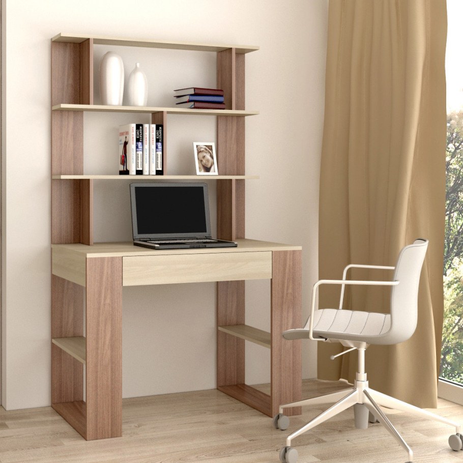 Стол компьютерный №2 ясень шимо темный/ясень шимо светлый стенд