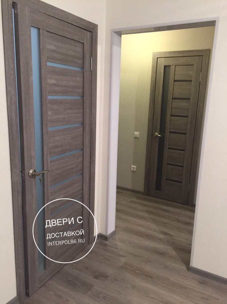 Двери под ламинат с серым отливом