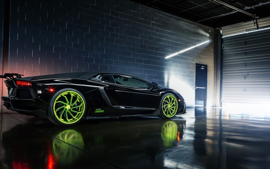 Ламборгини авентадор темно зеленый