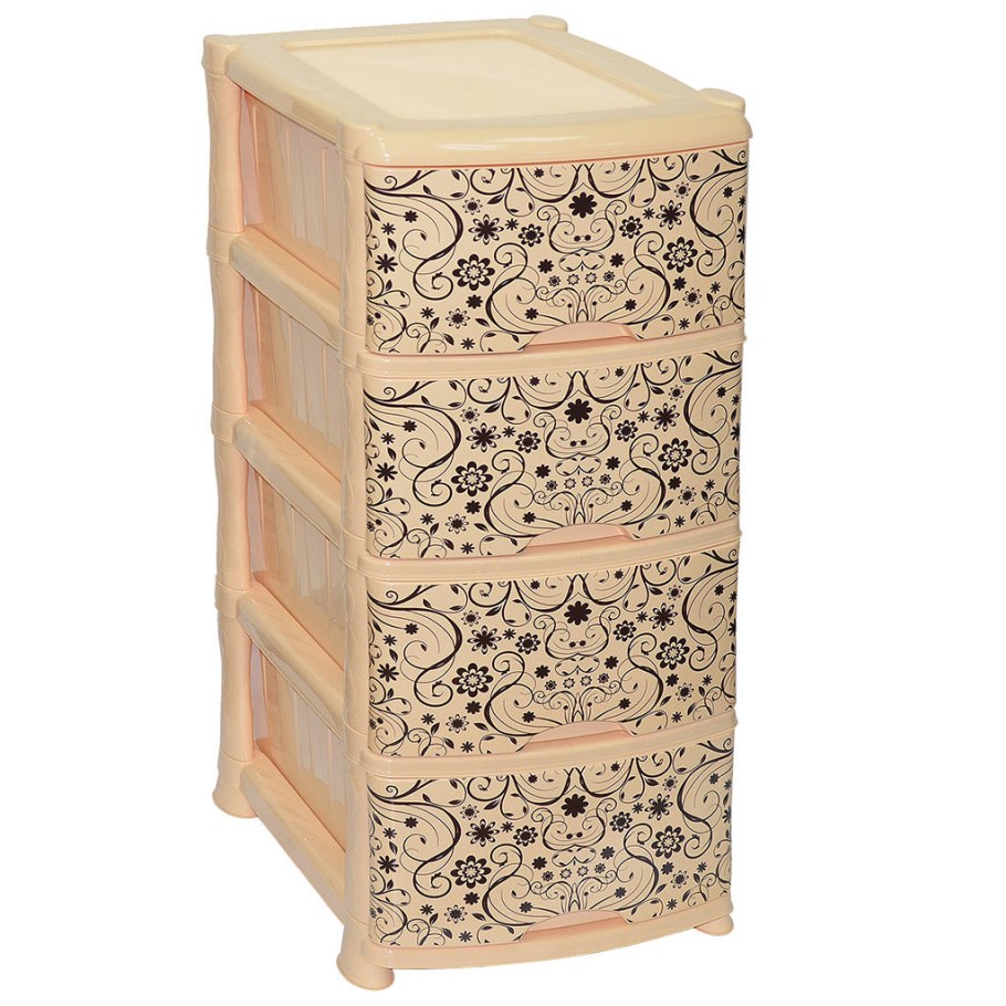 Комод 4-х секц.декор.95х39х47см "Элегант светлый" 0352/70(пластик)