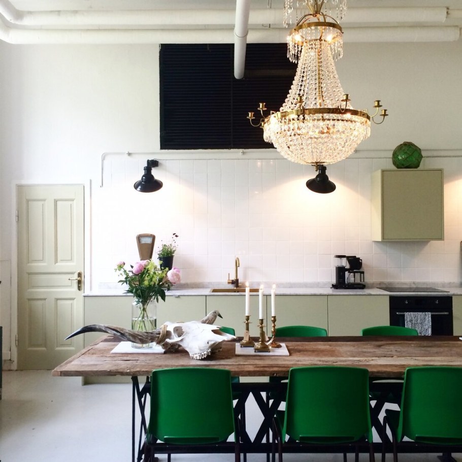 Светильники на кухне в интерьере