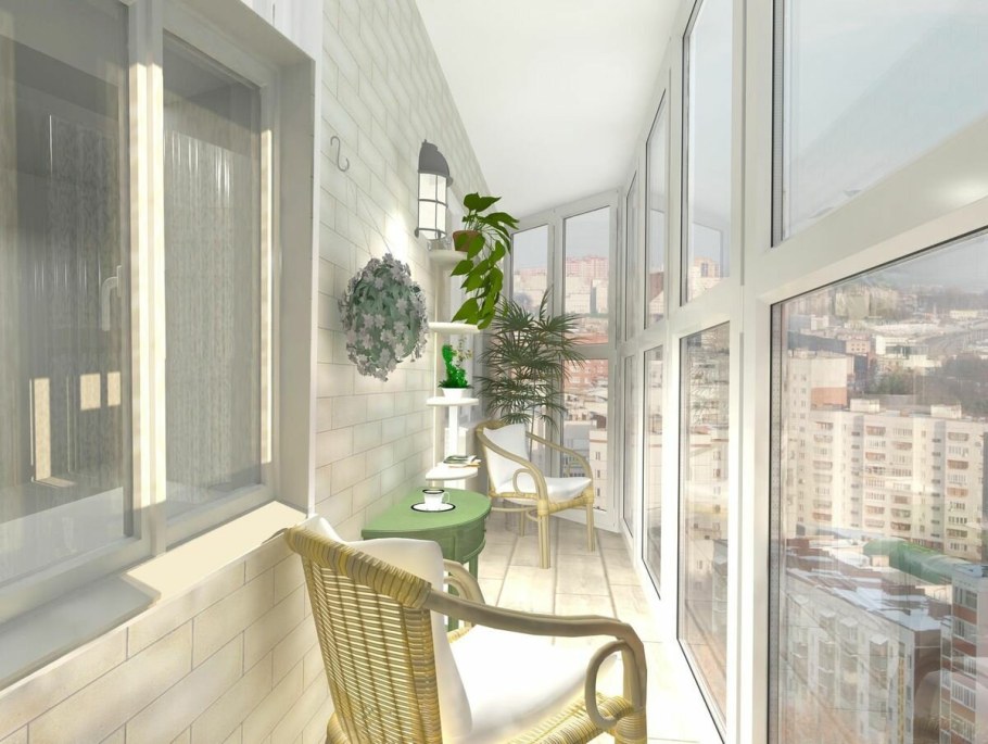 Обустройство балкона с панорамным остеклением