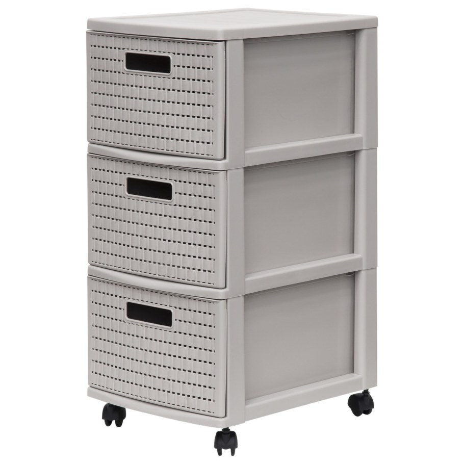 Тумба с ящиками на колесах белый 280x700х690