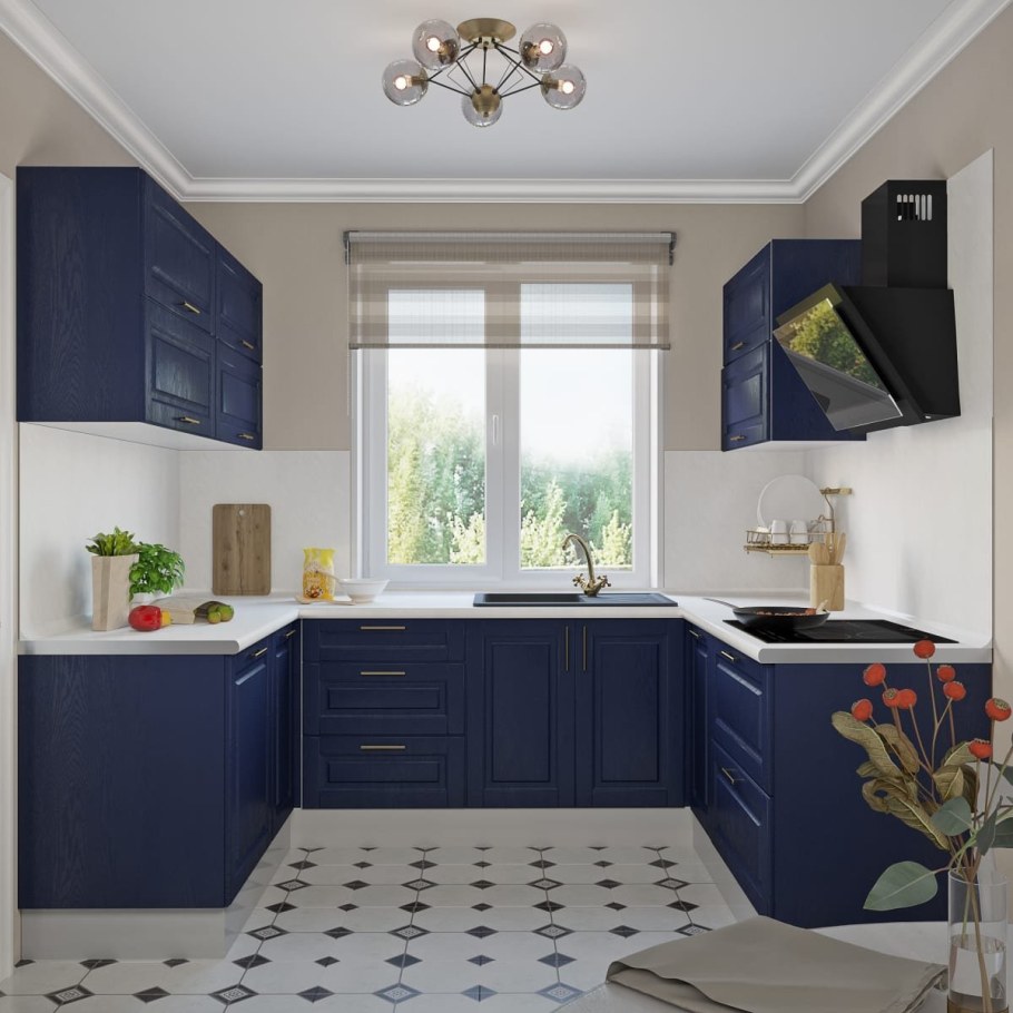 Кухня Антея Леруа Мерлен синяя