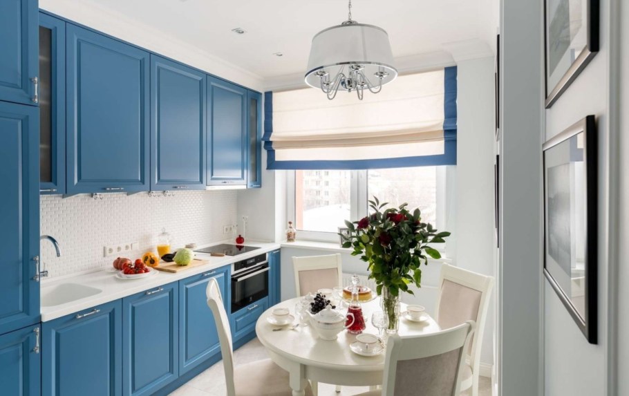 Кухня в голубом цвете