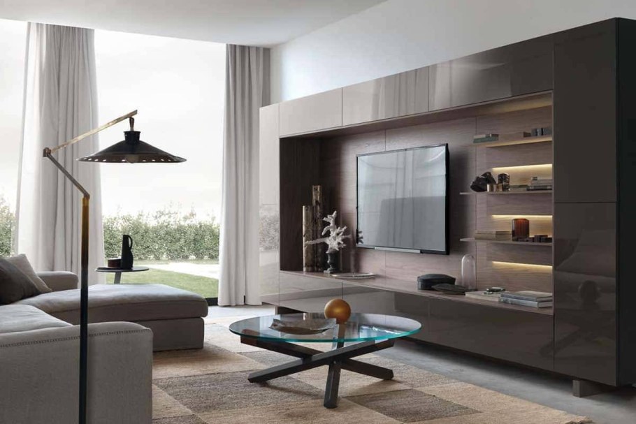 Стенка в гостиную в современном стиле