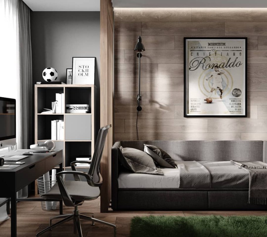 Коричневая комната для подростка