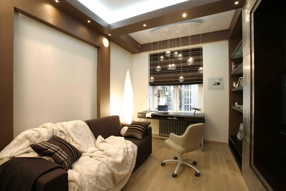 Гостиная спальня с рабочим местом