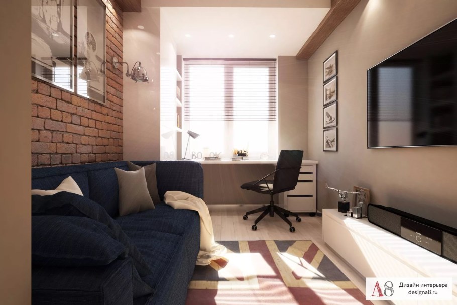 Интерьер комнаты для молодого человека 12 кв.м