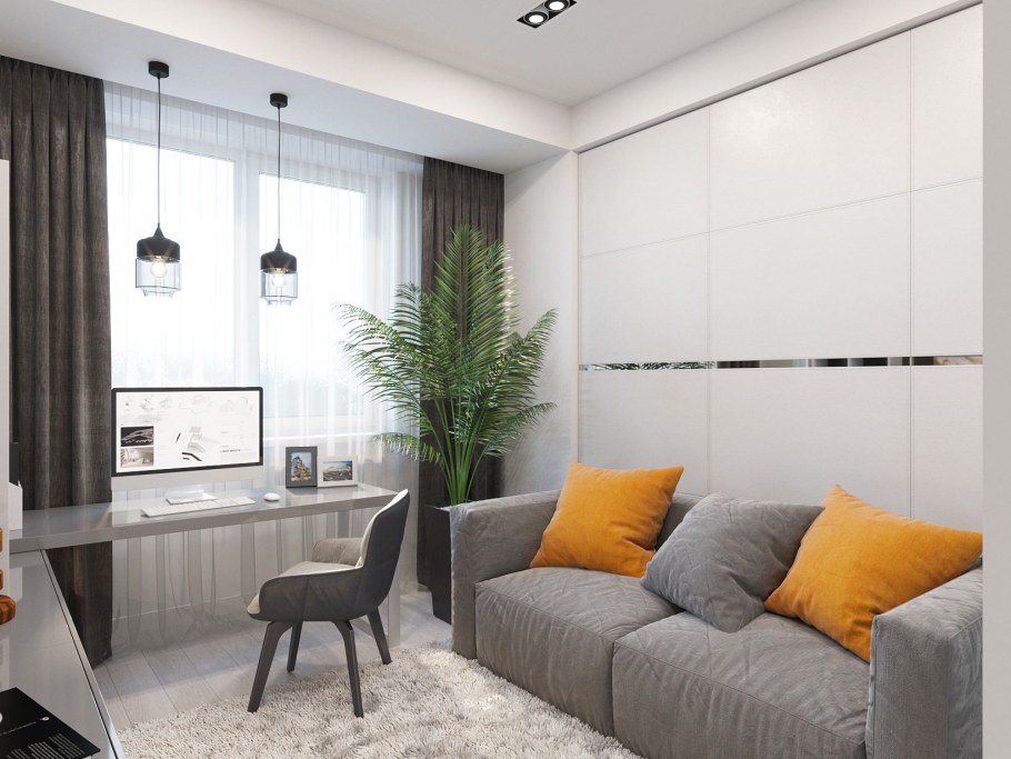 Комната молодого человека с диваном