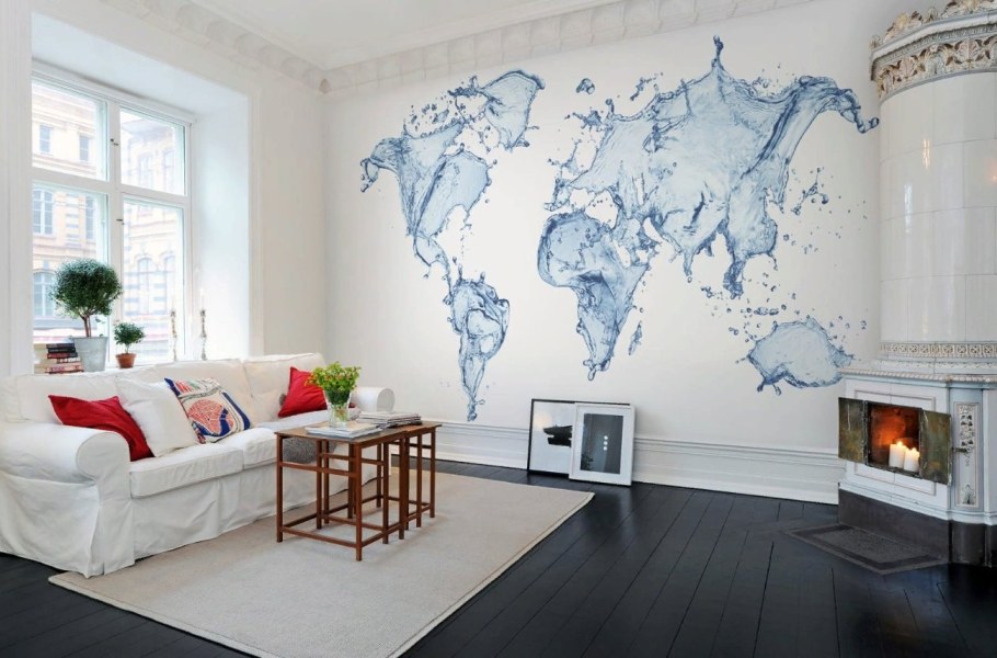 Роспись стен в гостиной