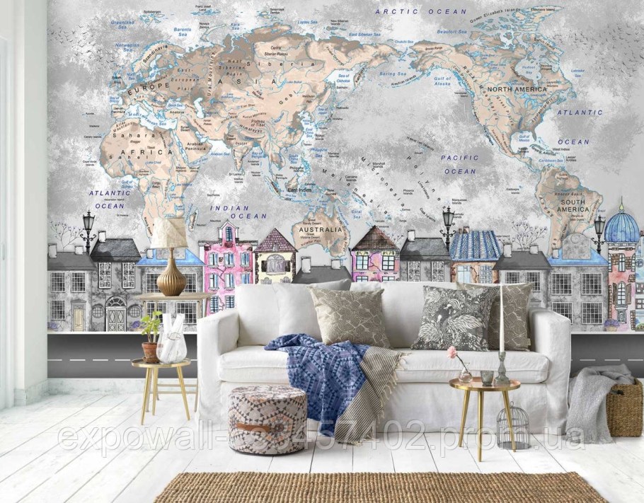 Обои карта мира