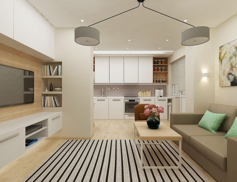 Дизайнерский проект однокомнатной квартиры