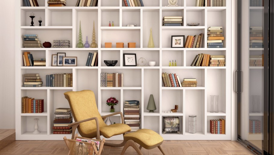 Комната с книжными полками