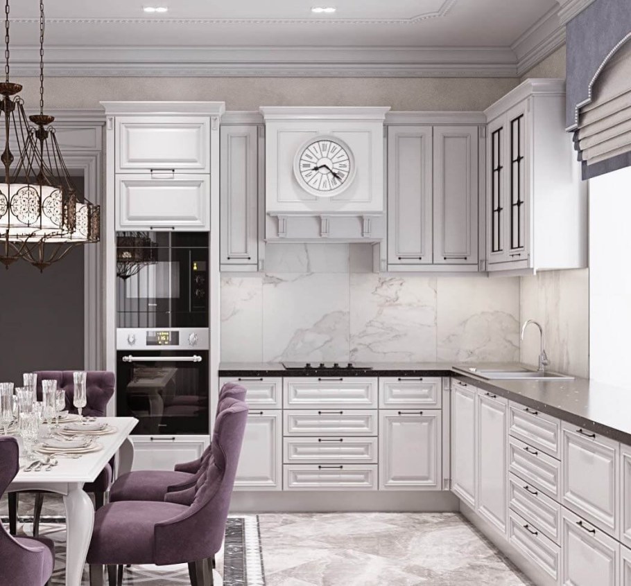 Белая кухня Неоклассика 2022